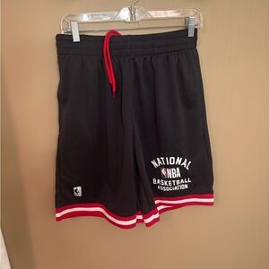 NBA Black Athletic Shorts with Red Accents